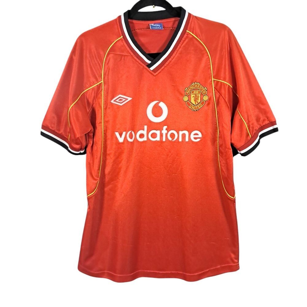 Umbro Red Manchester United Home Jersey with Black & White Trim